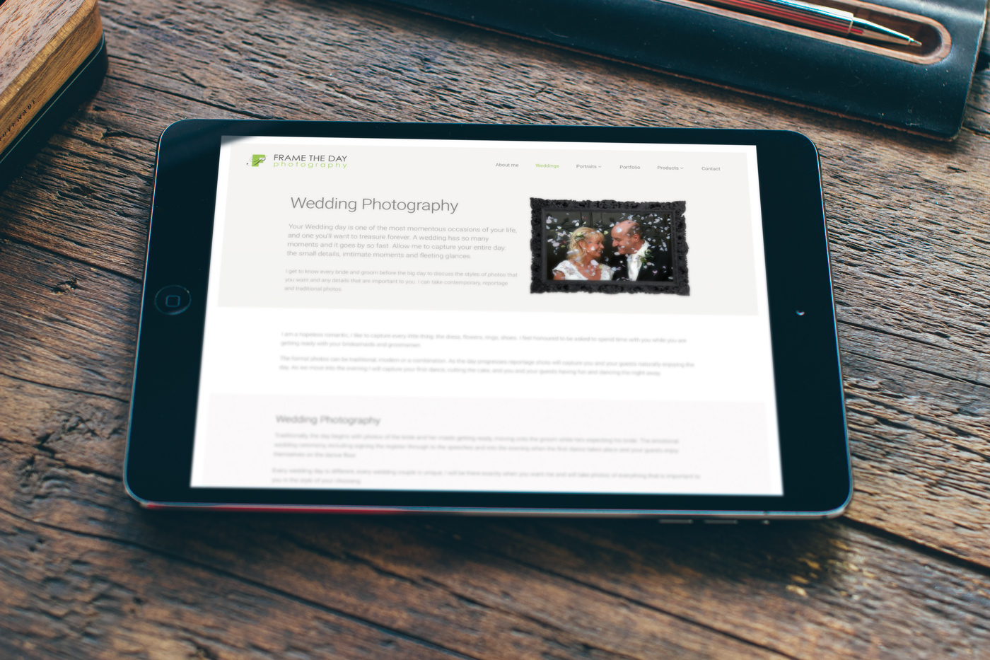 Responsive photography website (iPad)