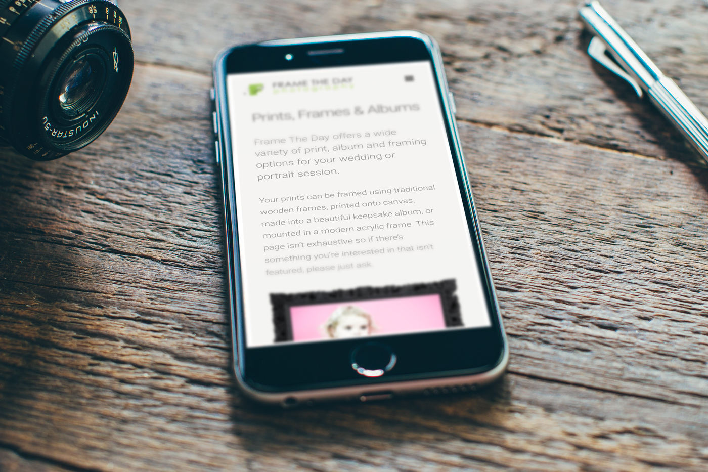 Responsive photography website (iPhone)